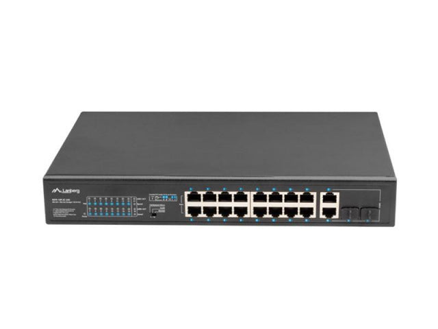 Switch  16x 100 Mb PoE+ / 2x 1 Gb / 1x SFP, rack 19", fara management, Gigabit Ethernet, 250W