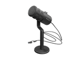 Microfon Genesis Radium 350D, tip Dynamic, model cardioid, suport fix, conectivitate USB-C, raspuns in frecventa 60 - 14.000 Hz, sensibilitate 48 dB, lungime cablu 250 cm, negru