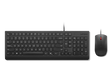 Lenovo Essential Wired Combo Black US Euro. Keyboard form factor: Full-size (100%), Connectivity technology: Wired, Device interface: USB. Cable length: 1.8 m. Recommended usage: Universal. Product colour: Black. Mouse included