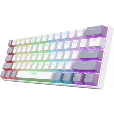 Tastatura mecanica wireless Trust GXT 873 Acira 60% Mini Tri-mode, switch Linear Outemu, material ABS, alb