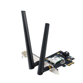 ASUS PCE-BE6500 Wifi  Bluetooth 5.4, WI-FI 7, 2.4GHz / 5GHz / 6GHz, greutate: 51.6G, 2 x Antene externe, PCI-Express x 1.