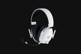 Casti wireless Razer Blackshark V3, micrfon uni-directional, frecventa microfon 60 - 16000, THX Spatial audio, izolare fonică activă, sistem sunet 7.1, frecventa 20 - 28000, autonomie 70 ore, alb