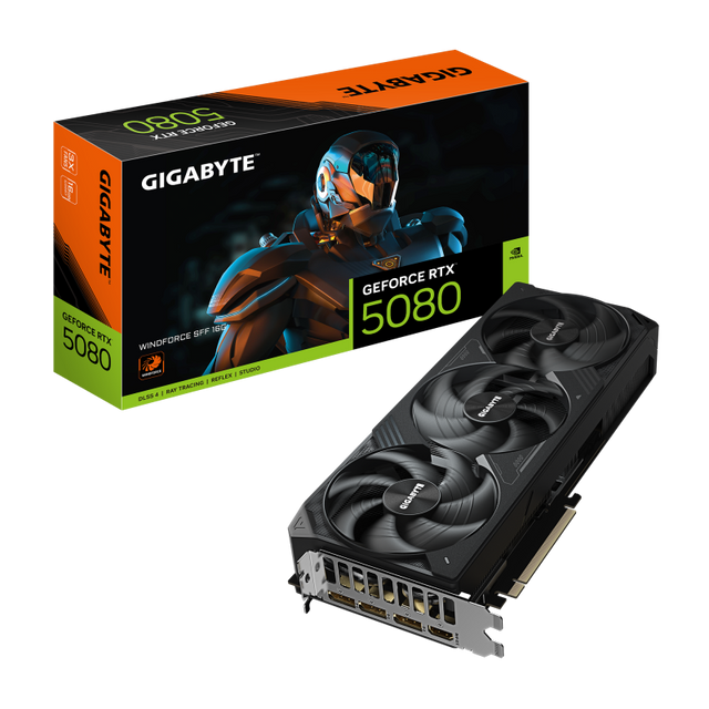 Placa video Gigabyte GeForce RTX 5080 WINDFORCE SFF, 16GB GDDR7, PCI Express 5.0, 256-bit