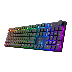 Tastatura gaming mecanica Trust GXT 868 Torix Premium wireless, 104 taste, 12 taste multimedia programabile, negru