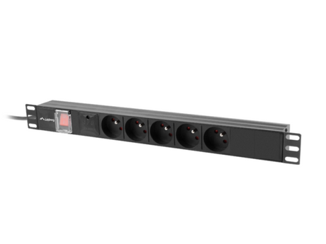 Unitate distributie alimentare PDU 19", 1U, 10A, 5 prize , negru, C14
