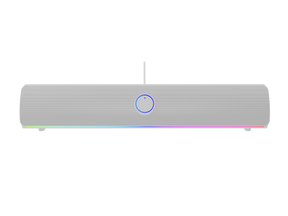 Soundbar GENESIS HELIUM 312BT 2.0, putere 10W, lungime cablu 150cm, frecventa raspuns 100 - 20000 Hz, iluminare multicolor, interfata USB-A, alb