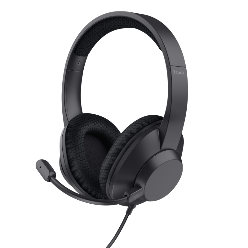 Casti cu fir Trust Ayda Max, interfata USB-C, USB-A, frecventa raspuns 20 Hz, 20.000 Hz, sunet stereo, negru