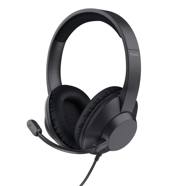Casti cu fir Trust Ayda Max, interfata USB-C, USB-A, frecventa raspuns 20 Hz, 20.000 Hz, sunet stereo, negru