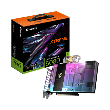 Placa Video GIGABYTE AORUS GEFORCE RTX 5080 XTREME WATERFORCE WB 16GB GDDR7 256 bit, 3x DP 1x HDMI