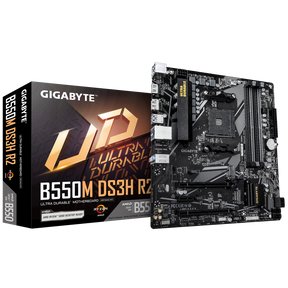Placa de Baza GIGABYTE B550M DS3H R2 AM4, 4x DDR4, 1x DP 1x HDMI, 2x PCIE 4.0 x16 1x PCIE 3.0 x1, 2x M.2, 4x SATA 6GB/s, mATX