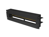 Panou distribuție tensiune 19" 3U cu șină DIN TS-35, negru