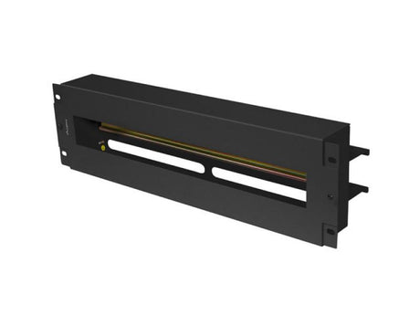 Panou distribuție tensiune 19" 3U cu șină DIN TS-35, negru