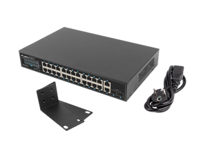 Switch  24x 1 Gb PoE+ / 2x Gb / 2x SFP, rack 19", Gigabit Ethernet, 250W