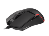 Mouse gaming cu fir Gensesis Krypton 220, senzor optic, interfata USB, rezolutie maxima 6400 DPI, numar butoane 6, iluminare RGB, maximum frame rate 6 666 FPS, negru