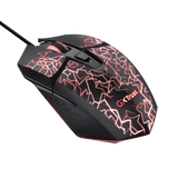 Mouse cu fir Trust GXT 113 Felox, rezolutie maxima 6400 DPI, iluminare, negru