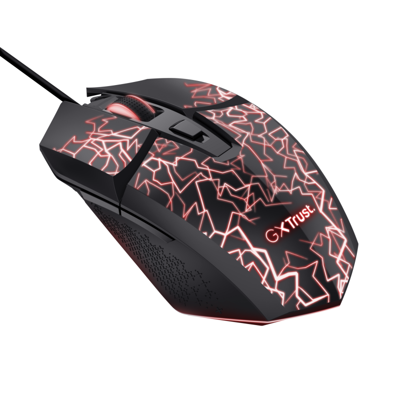 Mouse cu fir Trust GXT 113 Felox, rezolutie maxima 6400 DPI, iluminare, negru