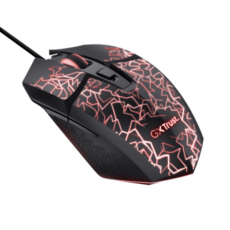 Mouse cu fir Trust GXT 113 Felox, rezolutie maxima 6400 DPI, iluminare, negru
