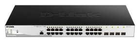 D-Link Switch DGS-1210-28P/ME, 24 porturi Gigabit PoE Base-T, 4 porturi SFP1000Mbps, Capacity 56Gbps, 19" Rackmount, WebSmart, 2*fan