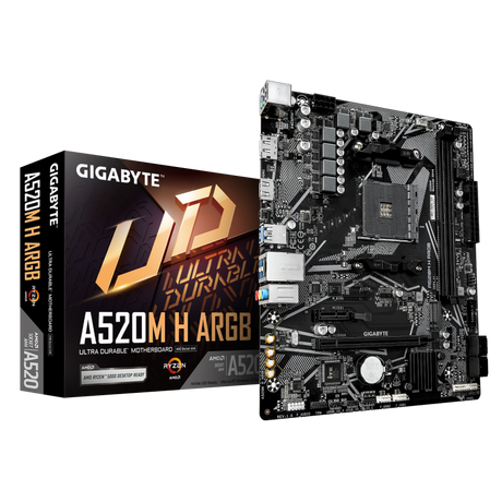 Placa de baza Gigabyte A520M H ARGB, Socket AM4, DDR4, Micro-ATX
