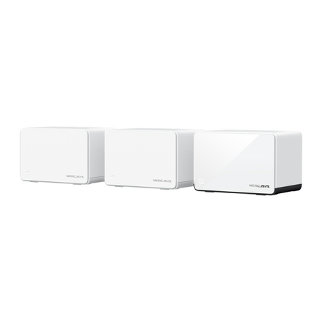Router Mesh Halo H85X 3-pack, 2402 Mbps on 5 GHz, 574 Mbps on 2.4 GHzH85X, protocol mesh  802.11k/v/r, Wi-Fi 6: IEEE 802.11ax/ac/n/a 5 GHz, IEEE 802.11ax/n/b/g 2.4 GHz