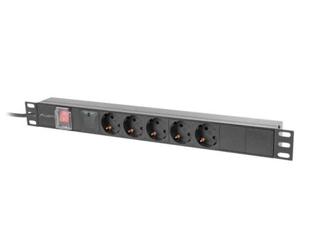Unitate distributie alimentare PDU 19", 1U, 16A, 5 prize , negru
