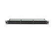 Patch panel 48 porturi 1U 19" Cat.6 UTP negru
