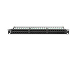 Patch panel 48 porturi 1U 19" Cat.6 UTP negru