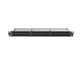 Patch panel 48 porturi 1U 19" Cat.6 UTP negru