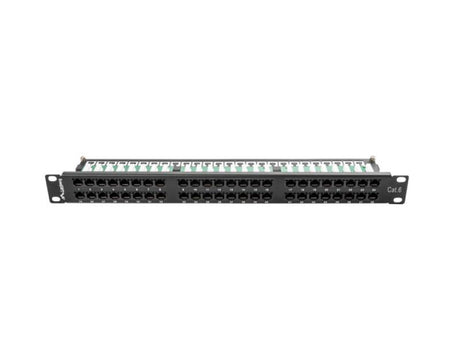 Patch panel 48 porturi 1U 19" Cat.6 UTP negru