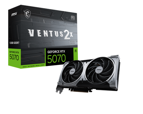 Placa Video MSI GEFORCE RTX 5070 12G VENTUS 2X OC GDDR7 192 bit, PCIE 5.0, 3x DP 1x HDMI