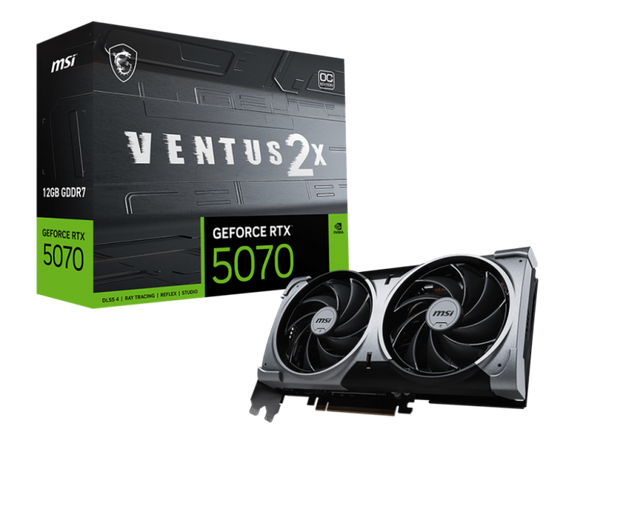 Placa Video MSI GEFORCE RTX 5070 12G VENTUS 2X OC GDDR7 192 bit, PCIE 5.0, 3x DP 1x HDMI