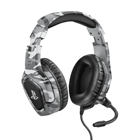 Casti gaming Trust GXT 488 Forze cu fir, lungime cablu 120 cm, frecventa raspuns 20 Hz, 20.000 Hz, sunet stereo, frecventa raspuns microfon 50 Hz, 10.000 Hz, pentru PS4 si PS5, gri