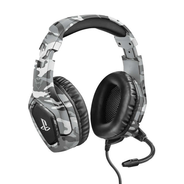 Casti gaming Trust GXT 488 Forze cu fir, lungime cablu 120 cm, frecventa raspuns 20 Hz, 20.000 Hz, sunet stereo, frecventa raspuns microfon 50 Hz, 10.000 Hz, pentru PS4 si PS5, gri