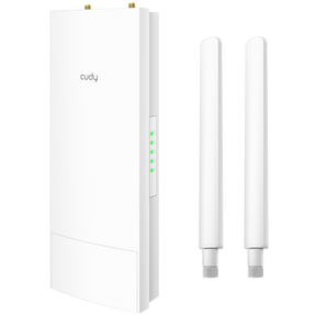 CUDY AC1200 WiFi Outdoor Repeater, Access Point, 867Mbps at 5GHz + 300Mbps at 2.4GHz, 1 x 100Mbps RJ45, 2 Detachable Antennas, 24V passive PoE, IP65 Waterproof, lightning protection, 24V passive PoE adapter included, Cudy APP