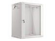 Dulap rack 19" perete 15U / 600x450 (flat pack) cu ușă din sticlă, gri  V2