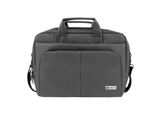 Geanta laptop Natec Gazelle, compatibilitate dimensiune laptop 15.6", 3 compartimente, material Polyester, gri