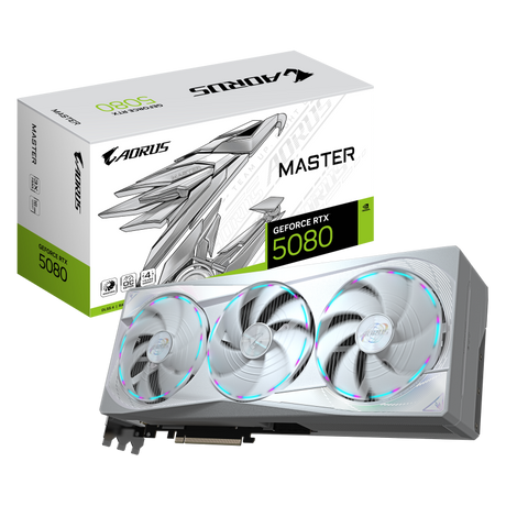Placa Video GIGABYTE AORUS GEFORCE RTX 5080 MASTER ICE 16GB GDDR7 256 bit, PCIE 5.0, 3x DP 1x HDMI