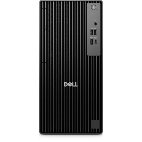 Dell Pro Tower (QCT1250), desktop tower chassis with TPM, 180W Bronze PSU, ENERGY STAR Qualified, EPEAT Silver with Climate+, Intel Core Ultra 5 235 processor (13 TOPS NPU, 14 cores, up to 5.0 GHz), Integrated Graphics, 8GB: 1 x 8 GB, DDR5, up to 5600 MT/s, non-ECC, 512GB SSD, 8x DVD+/-RW 9.5mm