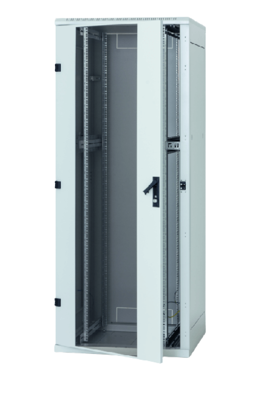 Rack de podea 19 Triton 27U 800x1000mm usa fata sticla panouri laterale/spate detasabile sectiuni pentru ventilatie activa, sectiuniacces cabluri sus/jos/spate IP20 gri