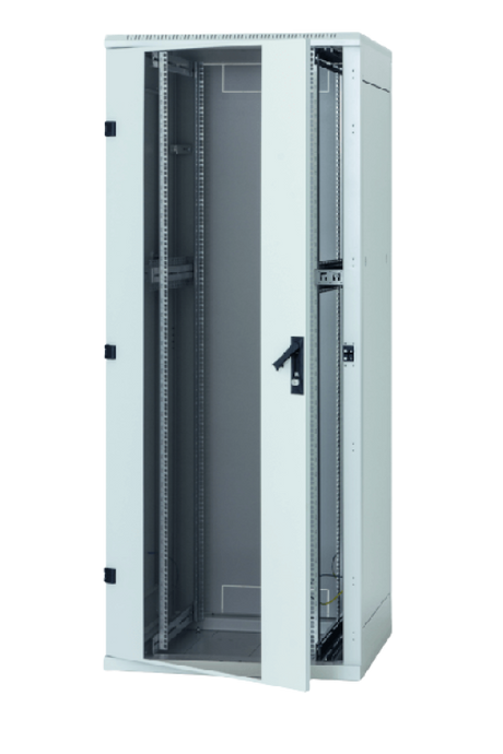 Rack de podea 19 Triton 27U 800x1000mm usa fata sticla panouri laterale/spate detasabile sectiuni pentru ventilatie activa, sectiuniacces cabluri sus/jos/spate IP20 gri