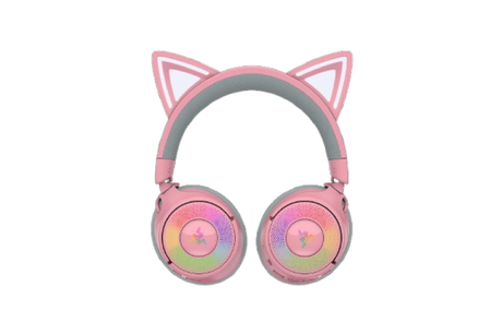 Casti wireless Razer Kraken Kitty V3 Pro, THX Spatial Audio, iluminare RGB, frecventa raspuns 20 Hz - 28 kHz,  microfon detasabil unidirectional, roz