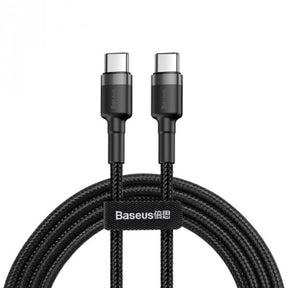 Cablu alimentare si date Baseus Cafule, Fast Charging Data Cable pt. smartphone, USB Type-C la USB Type-C 3A / 60W, 1m, gri + negru