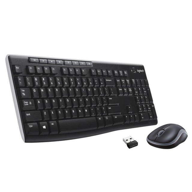 Kit Wireless tastatura si mouse Logitech Wireless Combo MK270, taste numerice, negru