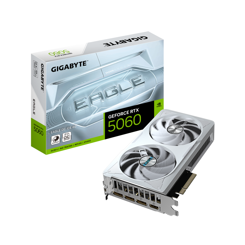 Placa video Gigabyte GeForce RTX 5060 EAGLE OC ICE, 8GB GDDR7, PCI Express 5.0, 128-bit