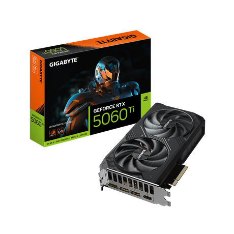 Placa Video GIGABYTE GEFORCE RTX 5060 TI WINDFORCE OC 8GB GDDR7 128 bit, PCIE 5.0, 1x HDMI 3x DP