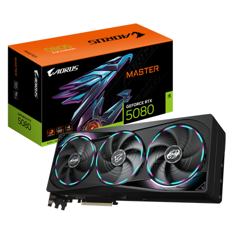 Placa Video GIGABYTE AORUS GEFORCE RTX 5080 MASTER 16GB GDDR7 256 bit, 3x DP 1x HDMI