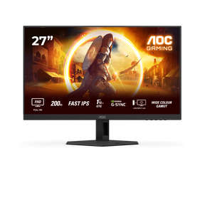 Monitor AOC 27" 27G4HRE, Diagonal (inch): 27, Diagonal (cm): 68, Aspect ratio: 16:9, Panel: Fast IPS, Resolution: 1920x1080, Refresh Rate: 200Hz, Response time GtG: 1ms, Response time MPRT: 0.5ms, Brightness (max): 300 cd/m², Contrast (static) : 1000:1, Contrast (dynamic): 80M:1, Viewing angle