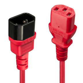 Cablu Lindy C14 to C13, lungime 2m, material cablu H05-VVF 3G 0.75mm, 3 fire, Connector A: IEC C14, Connector B: IEC C13, rosu
