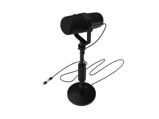 Microfon Genesis Radium 750D Studio USB/XLR stand, tip microfon cardioid, unidirectional, sensivitate microfon -54 dB, impendanta 600 Ohm, lungime cablu 200cm, negru