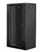 Dulap rack 19" perete 22U / 600x450 (flat pack) cu ușă din sticlă, negru  V2